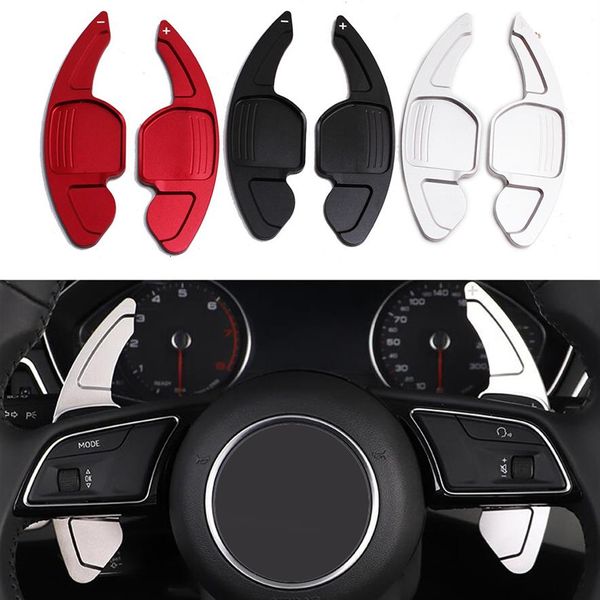 Für Audi A3 A4 A4L A5 A6 A7 A8 Q3 Q5 Q7 TT S3 R8 Rot Silber Aluminium Auto Lenkrad Shift Paddle Shifter Getriebe Extention262c