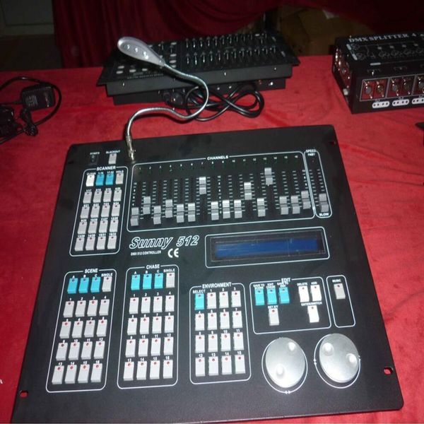 New Sunny Dj Controller Sunny512 Light Console 512 Dmx Channels Control 32 Moving Head Lights 2 output interface dmx controller2809