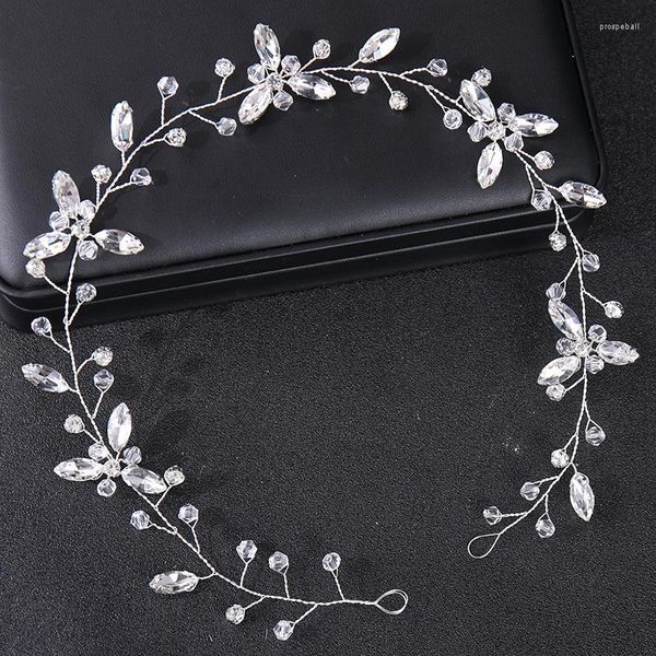 Haarspangen, modisch, silberfarben, Stirnbänder für handgefertigte Kristall-Strass-Blumen-Tiaras, Haarbänder, Hochzeitsaccessoires