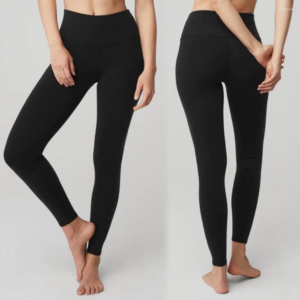 Calça ativa para yoga cintura alta justa levantamento de quadril esporte fitness leggings cropped