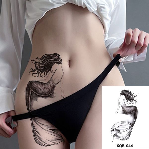 Adesivo de tatuagem temporária sexy à prova d'água Sereia Lua Flash Rosa Tatuagens Arte corporal Braço Tatuagem Falsa Mulheres Homens