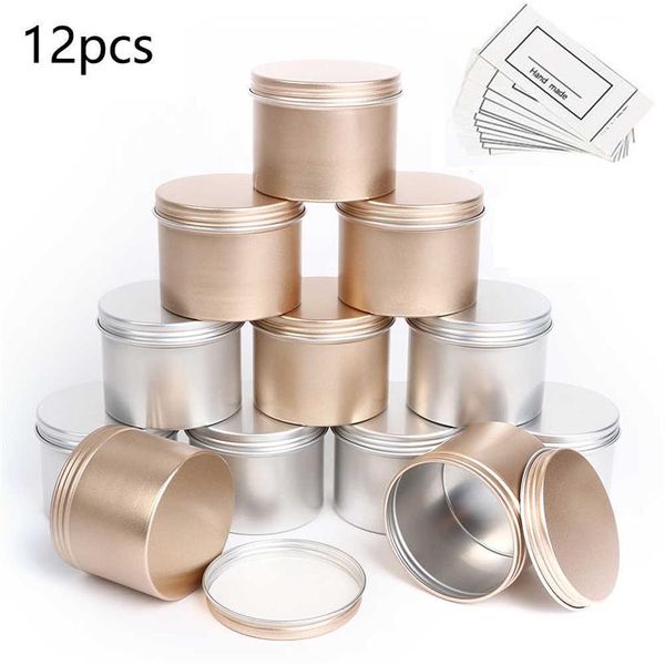 12pcs 100ml Yuvarlak Boş Alüminyum Tin Kavan Çayı Paket Kutusu Muhtellik Kayan Depolama Potu Altın Gümüş Siyah Metal Konteynerler276H