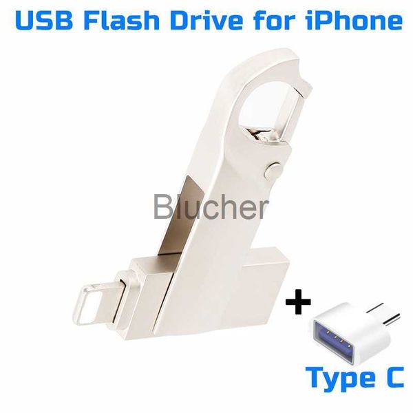 Hafıza Kartları USB Stick Bellek Kartları USB Stick 3in1 USB 30 Flash Drive Roatation Kalem Sürücü 32GB Tip C USB Stick 256GB 128GB 64GB iPhone 14 Pro1312androidpc için Pendrive