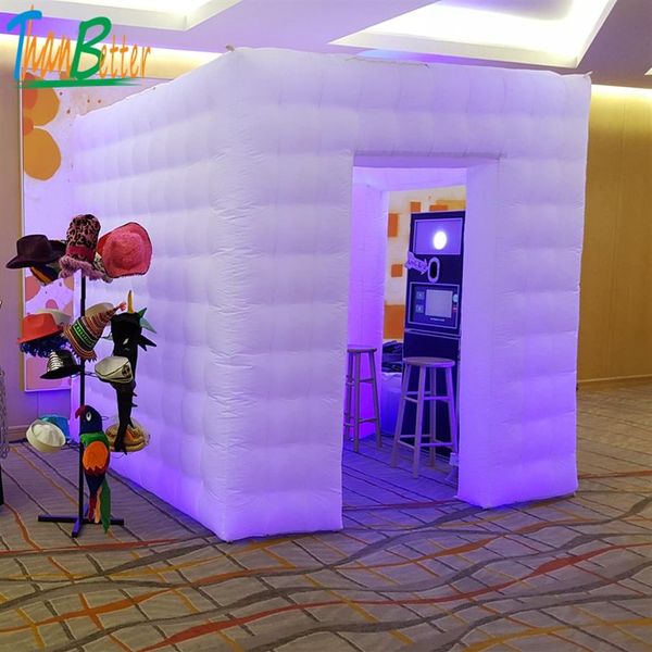 due porte 2 porte pobooth gonfiabile per feste di nozze personalizzate led po booth tent277W