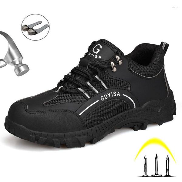 Botlar Erkekler Çelik Toe ile Güvenlik Ayakkabıları Hafif Nefes Alabaş Yıkılamaz Spor Ayakkabıları Anti-Punture Erkekler