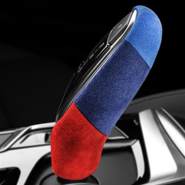 Alcântara envoltório de couro botão de mudança de marcha do carro ABS decoração da capa para BMW G30 G38 G32 G01 G02 G08 G11 G12 6GT X3 X4 5 7 Series272p