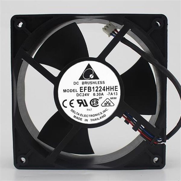 Delta inteiro 12038 12CM EFB1224HHE 24V 0 30A 3 linhas ventilador de bola dupla inversor207Y