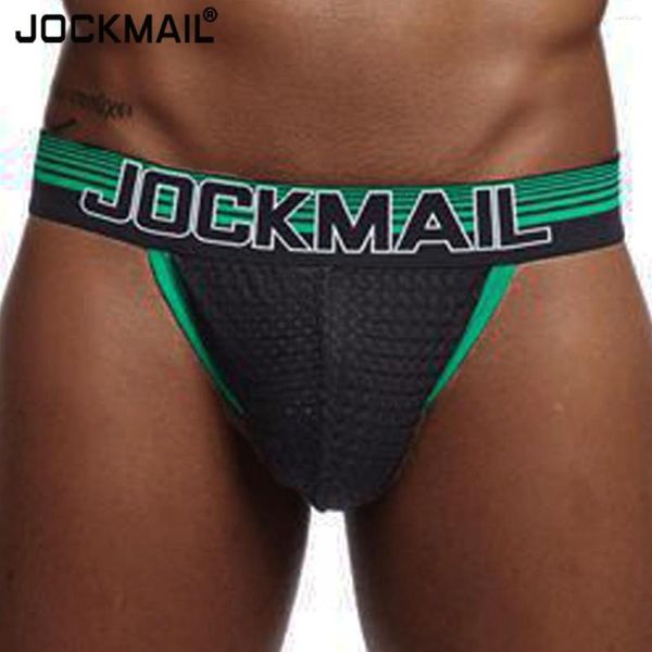 Cueca JOCKMAIL Sexy Underwear Men Patchwork Cueca Biquíni Malha Respirável Calzoncillos Hombre Slip Tanga Penis Bolsa Calcinha Cueca