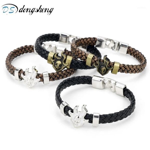 Цепочка звена Dongsheng Anime Jewelry Sweave Bred Bracelets Black Bronze Leather Bracelet Bangle для женщин мужские