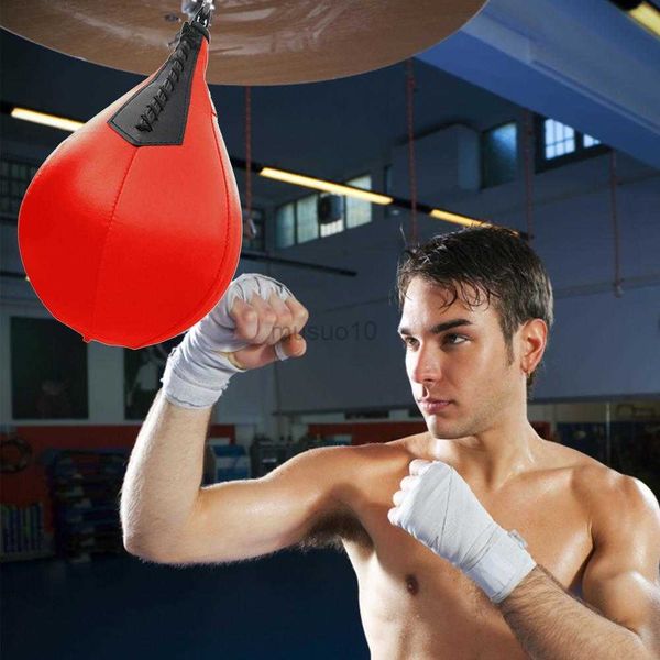 Yumruk toplar pu deri armut boks çantası asılı hız topları boks muay thai mma fitness veya dövüş spor eğitim ekipmanları hkd230720