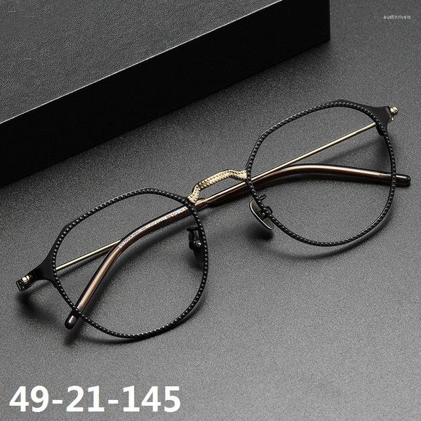 Sonnenbrillenrahmen Japanische Marke Designer Brillengestell Männer Reines Titan Brillen Ultraleichte Myopie Flut Brillen Großes quadratisches Polygon
