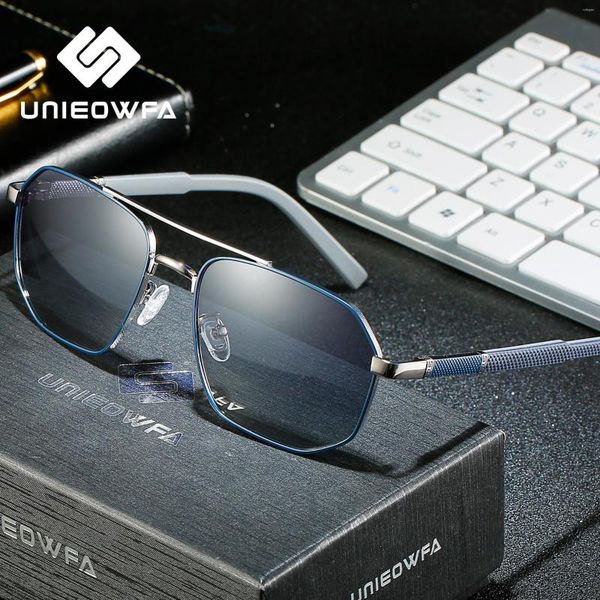 Occhiali da sole UV400 Occhiali da sole da guida oversize quadrati da uomo polarizzati per occhiali da sole con prescrizione personalizzata Designer di marca maschile