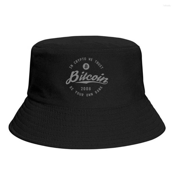 Boinas Cool Crypto Currency Miners Unisex Bucket Hat Camping Sunshine Thick Panama Cap Visor Sun Hats Fisherman Caps