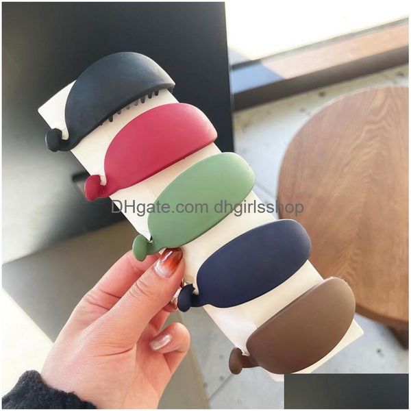 Haarspangen Haarspangen Bonbonfarben Bananenform Krallenklemmen Frauen Matte Haare Haarnadeln Frosted Pferdeschwanz Clip Styling Werkzeug Accessor Dhi8F