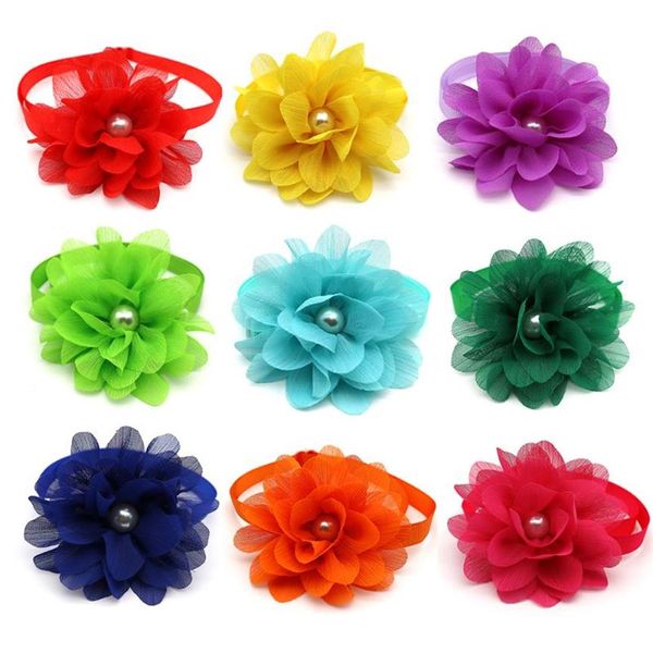 50 Pçs Filhote de Gato Laço de Animal de Estimação Laço de Chiffon Estilo Flor Laço Ajustável para Cachorro Laço de Cachorro Gravata Acessórios de Higiene para Cão261x