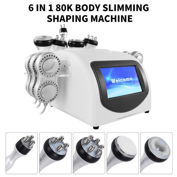 Neue 6 in 1 Vakuum-Laser-Radiofrequenz RF 80K Cavi Lipo Abnehmen Ultraschall-Liposuktion Kavitationsmaschine zur Cellulite-Entfernung Hautstraffung