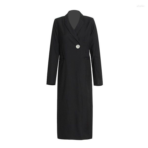 Abiti da donna 2023 Cappotto lungo elegante Sartoria per le signore autunnali Moda coreana One Botton Trench Soprabito Capispalla alla moda femminile