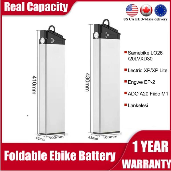 Samebike LO26 20LVXD30 Folding Ebike Hidden Battery 48V 14ah 12.8Ah DCH 006 52V 10.5Ah com célula Panasonic para Electric XP Lite Janobike H20 Engwe EP 2 E Bike Batteries