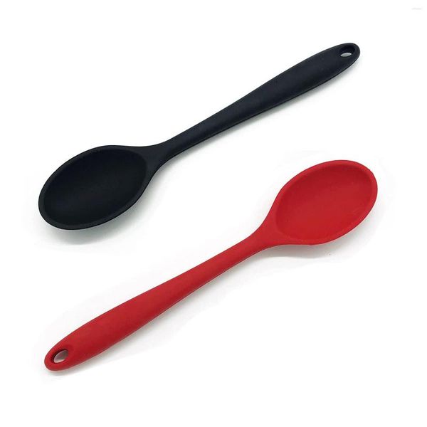 Set di stoviglie Set di cucchiai da cucina in silicone da 2 pezzi Cucchiai antiaderenti senza BPA per mescolare