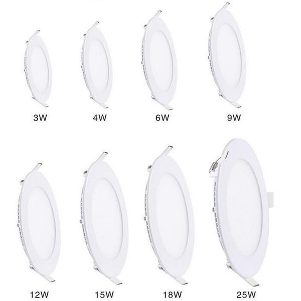 Dimmraable Ultra İnce LED Tavan Işığı 3W 4W 6W 9W 12W 15W 18W Gömülü Izgara Downlight İnce Yuvarlak Kare Panel Light286m