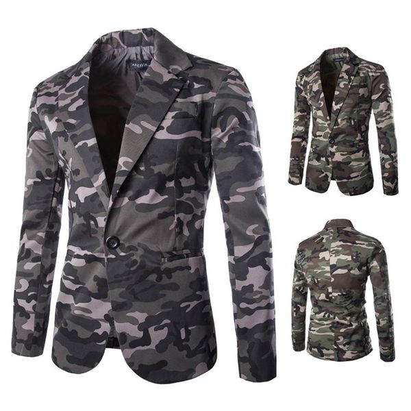 Abito da uomo Fashion Business Casual Slim Fit Camouflage Cotton Mens Blazer Abiti da uomo da uomo Giacca da uomo M-XXL298R