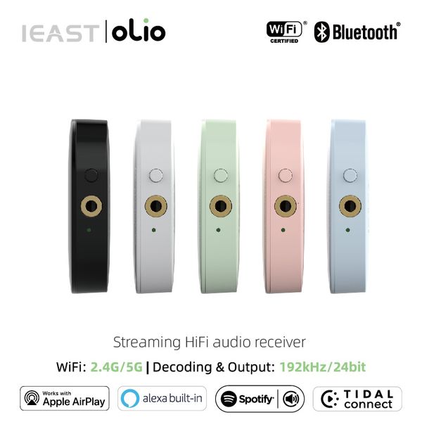 Fones de ouvido Fones de ouvido IEAST olio WiFi 24G5G Receptor Bluetooth 50 Wireless Auido Multiroom Airplay 2 Streamer de música no SpotifyTidal Connect 230719