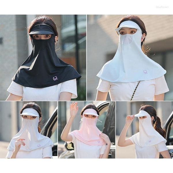Bandanas Summer Outdoor Sunscreen Mask Mask Vishing Shoperation UV UV Silk Head Scarf для спорта