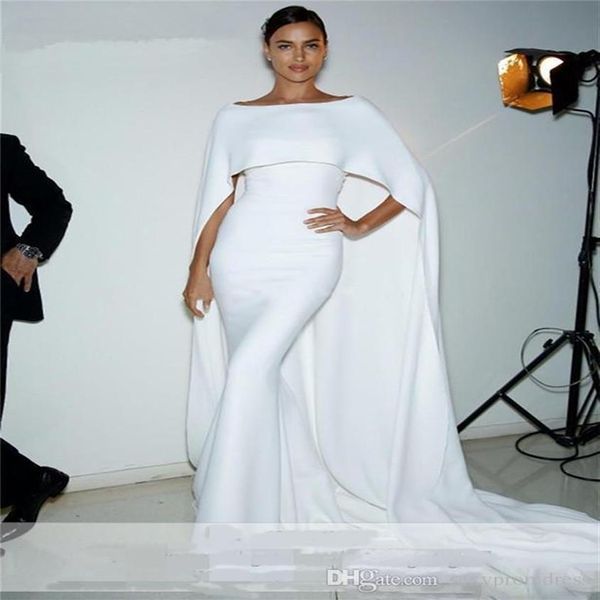 Einfache weiße Brautkleider, elegante Cape-Stil, Meerjungfrau-Brautkleider, südafrikanische Hochzeit, Vestidos, maßgeschneiderte Frauen, formelle Kleidung262r