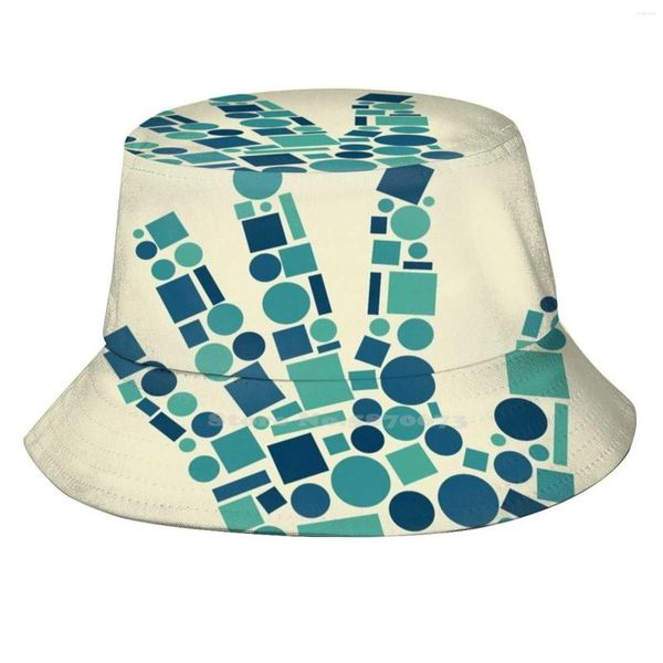 Boinas Hand By Shapes - Cool Version Light Bg Outdoor Sun Fishing Panama Hats Circle Round Square Basic