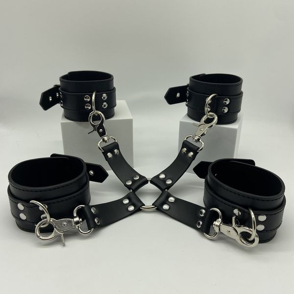 Bondage YBFDO Fessel-Lederband, Fesselseil-Armband mit Kreuz-Sicherheitsgurtschloss, geeignet für Gaming-Zubehör für Erwachsene 230720