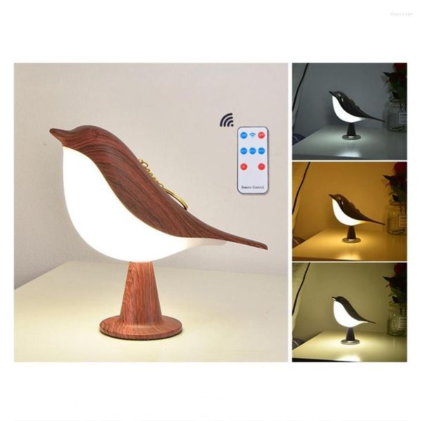 Lámparas de mesa Lámpara de pájaro Led Regulable Temperatura de color ajustable Luz de noche sin parpadeo para decoración de dormitorio Mesita de noche con forma