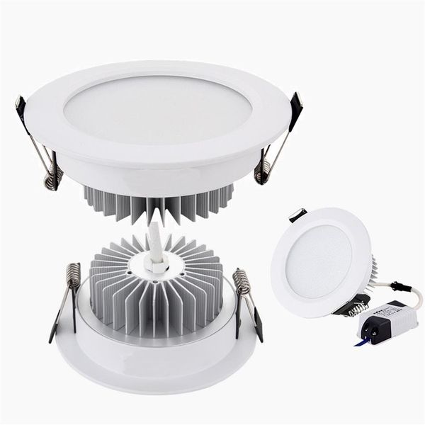 Luci da incasso a conchiglia bianca argento 9W 12W 15W 18W Faretti da incasso a led dimmerabili da incasso a soffitto 110-240V305d