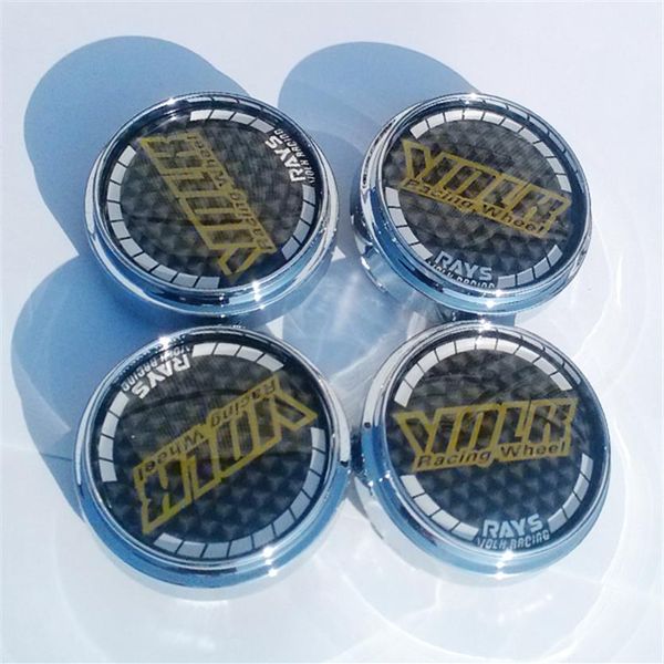 4x para Volk Rays Carbon Wheel Covers Center Hub Caps Universal 68mm Car Wheel Covers Chrome ABS Wheel Center Hub Caps 4pcs Lot222S