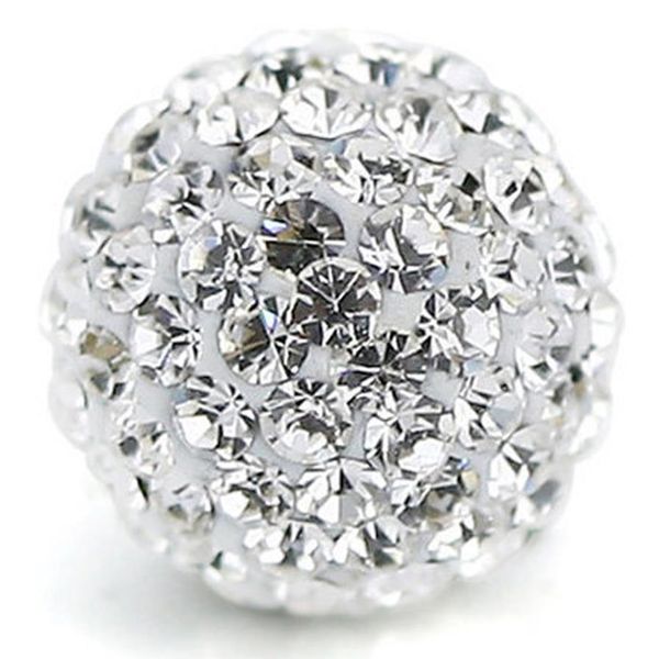 Bola de discoteca de cristal tcheco Pave miçangas de argila fit Shamballa joias DIY pulseira colar 100 peças 10 mm branco transparente 2350