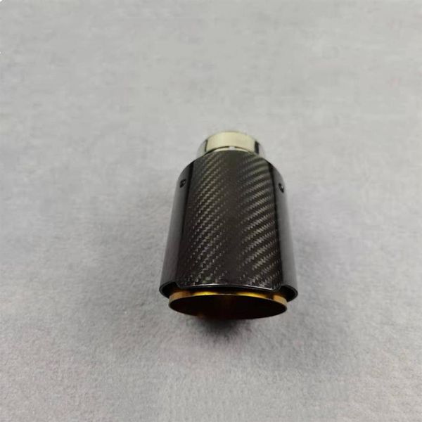 1 peça para tubo de escape akrapovic carro universal grelhado dourado brilhante preto silenciador ponta fibra de carbono tubo de escape de aço inoxidável278t