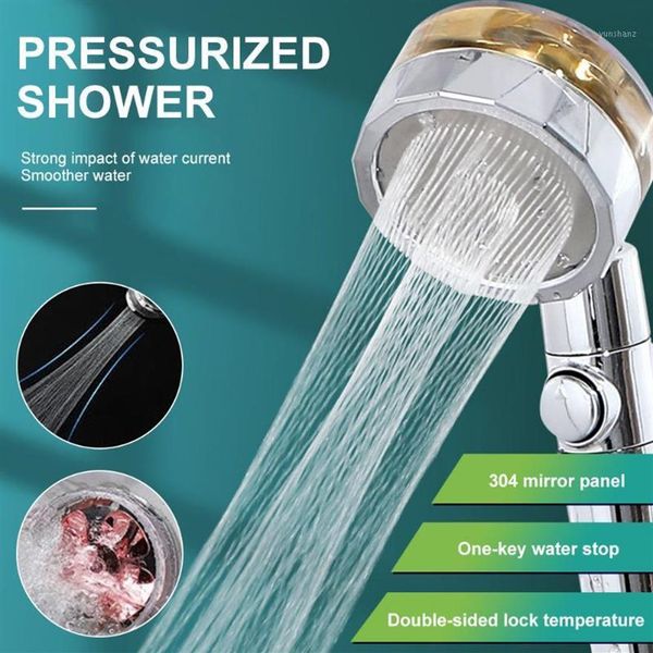 Set di accessori per il bagno Soffione doccia a pioggia ruotato a 360° Spruzzo ad alta pressione per il risparmio idrico Bagno Massaggio pressurizzato manuale2405