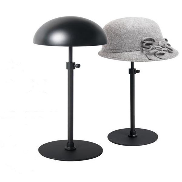 Espositore per cappelli in metallo regolabile nero Supporti per cappelli appesi per cappelli neri GO256R