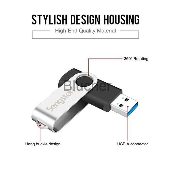 Schede di memoria Chiavetta USB Nuovo arrivo Rotazione USB Flash Drive Metallo 3 0 Memory stick 64 GB Chiavetta USB 32 GB 16 GB 8 GB 4 GB Disco U ad alta velocità Personalizzato gratuito x0720