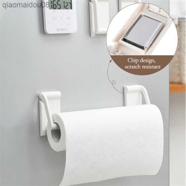 New Creative Paper Towel Storage Holders Rack Cling Film Mensola a muro Frigorifero Assorbimento magnetico Organizzatore Articoli per la casa L230704