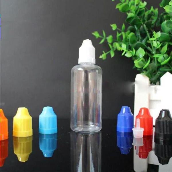 1000 Stuks 60ml PET Lege Plastic Druppelflesjes met Gekleurde Kindveilige Deksels en Lange Dunne Tip voor vloeistof 60 ml Pbanp