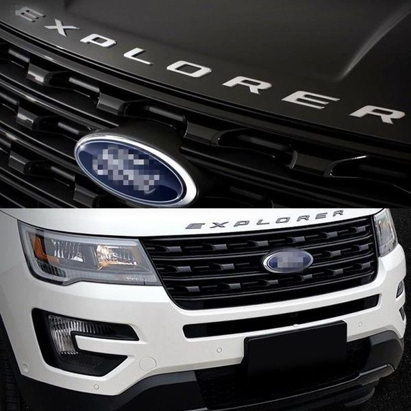 Passend für Ford Explorer 2011–2018 Sport, silberfarben, schwarz, Hauben-Emblem, Buchstaben, glänzendes Finish, 234 W