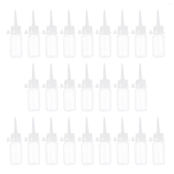 Geschirr-Sets 25 Stück Ölflaschenbehälter Haarhalter Nähmaschine Mini-Kunststoffflaschen Flüssigkleber Nachfüllbarer Topf Squeeze