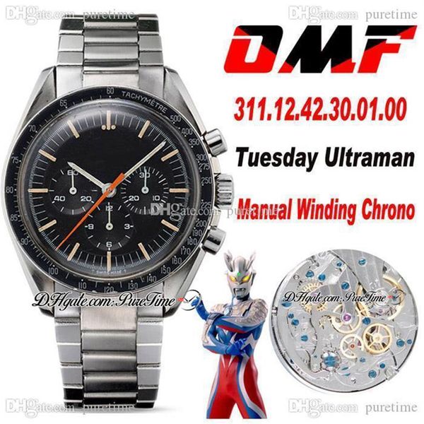 OMF Moonwatch Manual Vinding Chronograph Mens Watch Speedy вторник 2 Ультраманский браслет из нержавеющей стали 311 12 42 30 01 272t