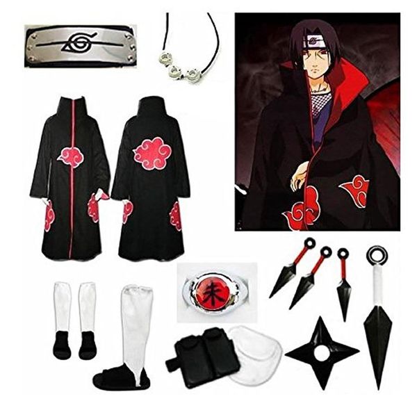 Anime Naruto Uchiha Itachi Cosplay Kostüm Komplettset295P