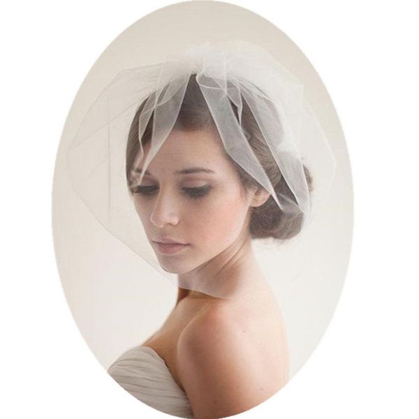 Veli fard Velo da sposa corto Disponibile Copricapo romantico Velo da sposa Semplice fatto a mano in tulle nobile Velo corto per il viso Copricapo con 267D