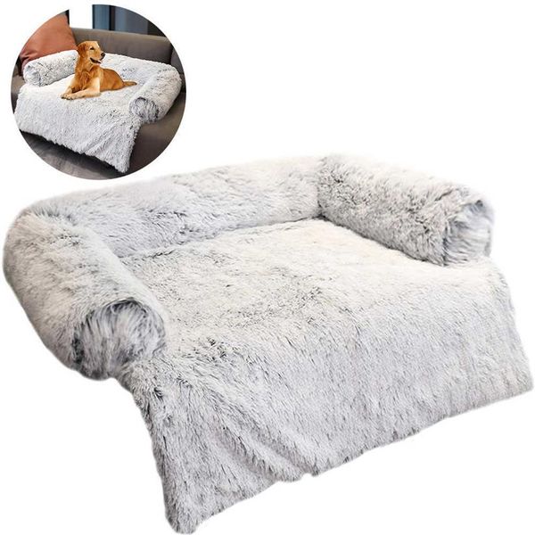 New Soft Plush Dog Mat Sofa Calming Bed Ultra Fur Washable Pad Coperta s Cuscino Mobili Cover Protector Pet H0929262r