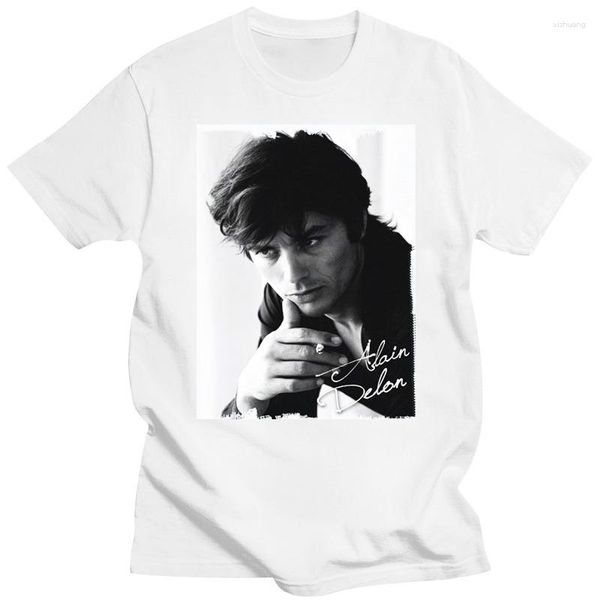 Camisetas Masculinas 2023 Roupas Camisetas Casuais Homens Curtos Alain Delon: T-Shirt Picture Celebrity 7015242 O-Neck Fashion Tee