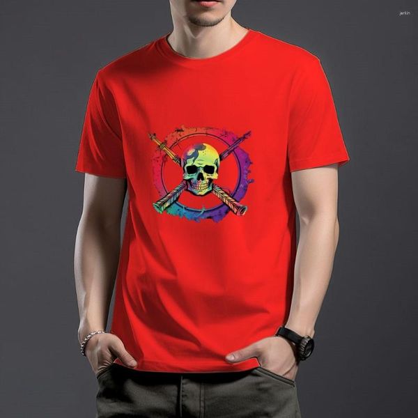 Camisetas Masculinas WSFEC S-4XL Camisa Para Homens Roupas de Manga Curta Algodão Moda de Verão O Crânio de Um Ladrão do Mar Gráfico Gota de Camiseta