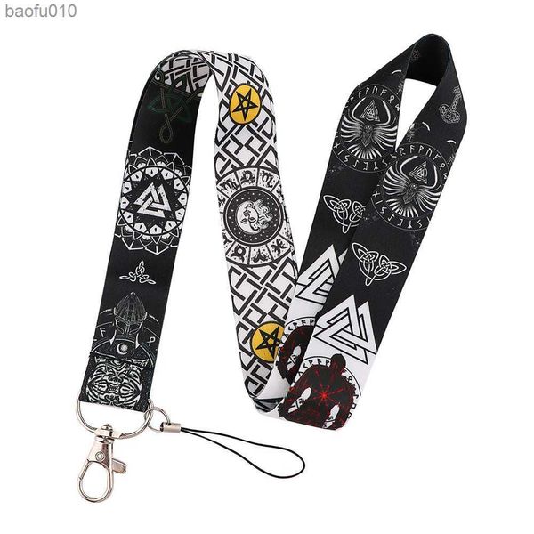 Viking Lanyard für Schlüsselanhänger Ausweishülle Pass Student Handy USB Ausweishalter Schlüsselanhänger Umhängebänder Zubehör L230619