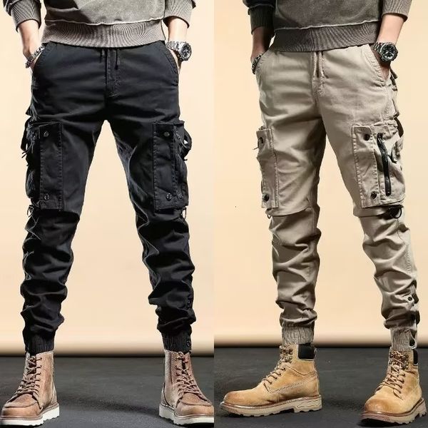 Pantaloni da uomo Camo Pantaloni blu scuro Uomo Harem Y2k Pantaloni cargo militari tattici per uomo Techwear Pantaloni da lavoro hip-hop all'aperto di alta qualità 230719